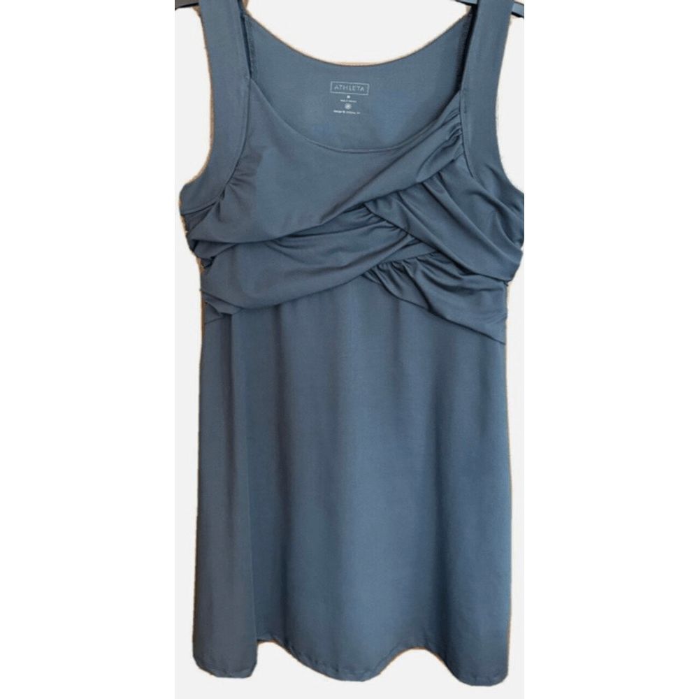 ATHLETA TANGELO TWIST FRONT GRAY SPORTY SUN TANK DRESS sz S